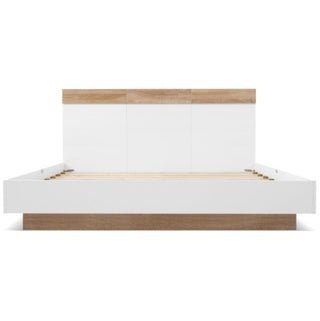 Floating Bed With Headboard In Timber Slatted Frame  Size  180cmx200cm