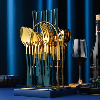 Gold Dinnerware Set Storage Rack Dishwasher