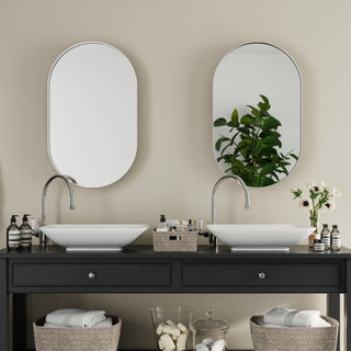 Oval Bathroom Mirror Cabinet, 20x34