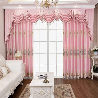 Luxury Embroidered European Curtains, 2 Panels