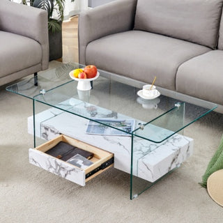 43.3 Inch Modern Two-Tier Coffee Table