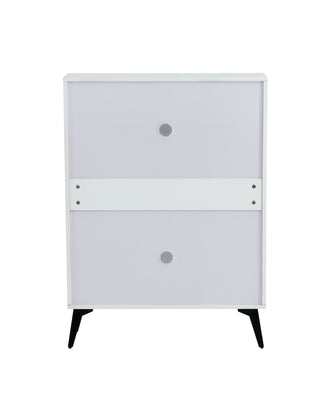 White Shoe Cabinet with Metal Legs