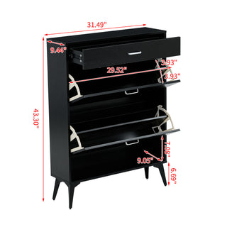 Shoe Cabinet , Shoe Storage Shelves, Black