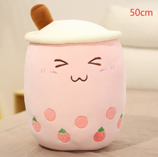 Plush Strawberry Milk Tea Cushion
