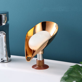 Transparent Leaf-shaped Bathroom Soap Dish