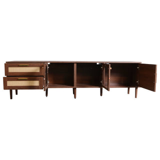 Rattan TV Stand with LED Lights