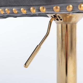Laila Golden Swivel Velvet Barstools (Set of 2)