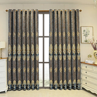 Luxury Velvet Embroidered Blackout Curtains