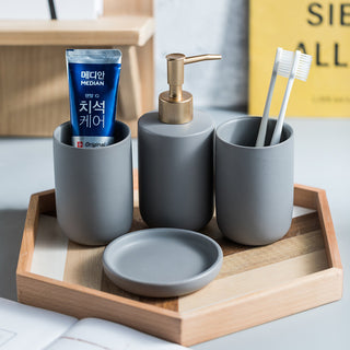 Solid Color Ceramic Bathroom Four-piece Set