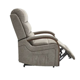 Power Lift Recliner Chair With Massage & Heat For Elderly, Dual Motor Electric Lift Recliner, Egyptian Velvet Fabric Upholstery, Side Pockets, Brown