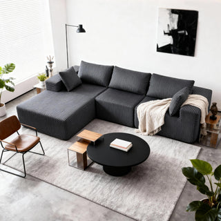 108-inch Modular Combination Sofa, Modern Modular L-shaped Sofa With A Lounge Chair, Upholstered Boneless Sofa