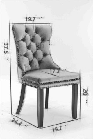 Modern Tufted Solid Wood PU  Velvet Chair