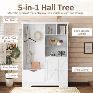 Multi-Functional Hall Tree with Storage