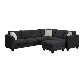 112 87 Sectional Sofa Couches, 7 Seats Modular Living Room Sets