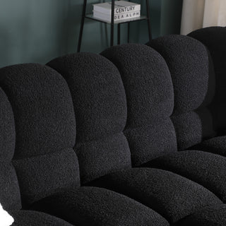 62.2length ,35.83inch Deepth ,human Body Structure For USA People, Marshmallow Sofa,boucle Sofa ,BLACK Color, 2 Seater