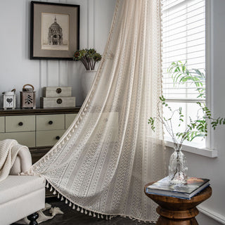 Translucent American Country Crochet Curtain
