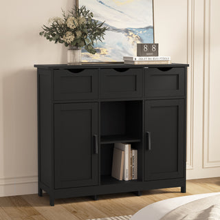 Wooden Storage Cabinet with Drawers