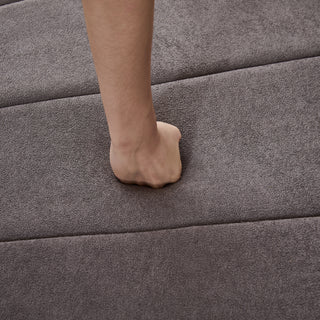 Chenille Curved Sectional Sofa With 2 Pillows,Curved Symmetrical Modular Semi Circular Sofa Sectional For Bedroom, Living Room, Office For Leisure Or Nap, Reading Room, And Lobby