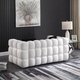 62.2length ,35.83inch  Deepth ,human Body Structure For USA People, Marshmallow Sofa,boucle Sofa ,White Color, 2 Seater