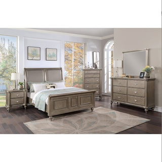 Walnut Antique 6-Drawer Dresser with Mirror
