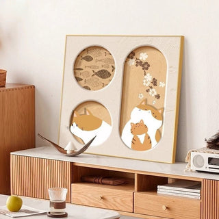 Cute Cat Cream Style Decorative Painting