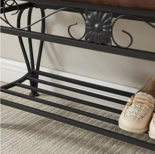 Upholstered Shoe Rack Bench Organizer