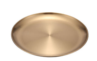 Retro Metal Round Tray Stainless Steel Snack