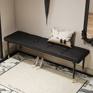 Multifunctional Black Shoe Bench with Cushion