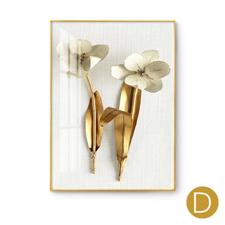 Golden flower modern decorative painting