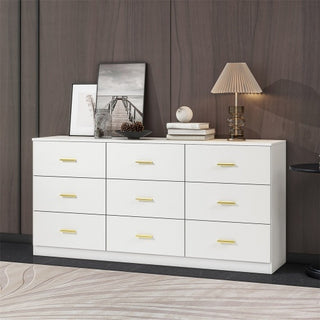 Taylor Modern White Dresser – Elegant Storage with Gold Handles
