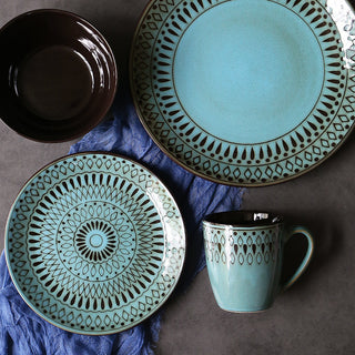 Ceramic Bowls Plates Set Retro Household