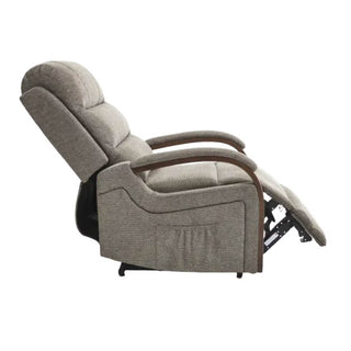 Power Lift Recliner Chair With Massage & Heat For Elderly, Dual Motor Electric Lift Recliner, Egyptian Velvet Fabric Upholstery, Side Pockets, Brown