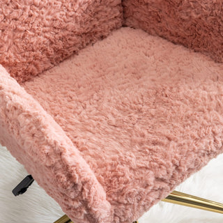 Lola Pink Faux Fur Office Chair