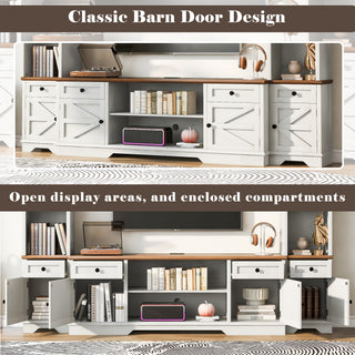 U-Can 98.8 W Wall Unit Entertainment Center With Bookshelves For TVs Up To 80, Modern TV Stand Media Console With Cabinets And Adjustable Shelves For Living Room