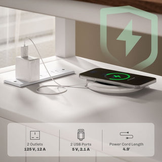 Modern End Table With Charging Station