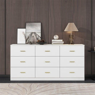 Taylor Modern White Dresser – Elegant Storage with Gold Handles