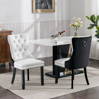 Modern Tufted Solid Wood PU  Velvet Chair