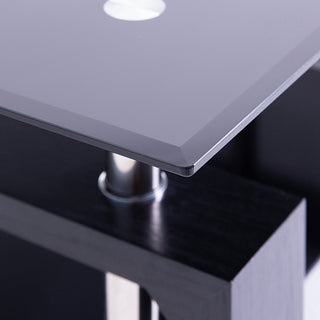 Estelle Black Highlight Glass Coffee Table