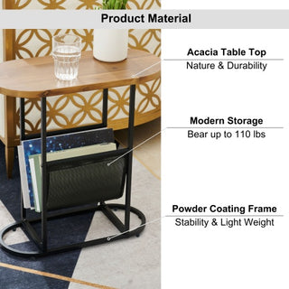 Acacia Oval Small Side Tables (Set of 2)