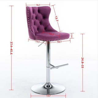 Sasha Velvet Swivel Barstools (Set Of 2)