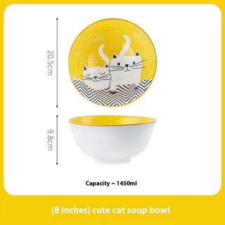 Cartoon And Plates Creative Rice Soup Bowls