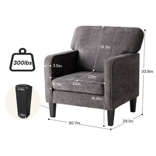 Reading Chair With Armrest And Backrest, Comfy Lounge Chairs For Bedroom, Waiting Room And Reception Room