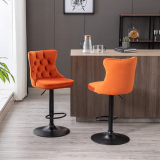 Sasha Velvet Swivel Barstools (Set Of 2)