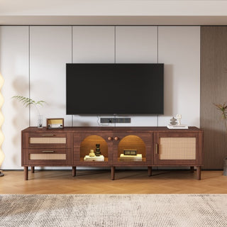 Rattan TV Stand with LED Lights