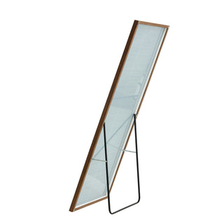 Brown Solid Wood Full-Length Mirror