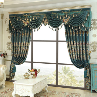Luxury Velvet Embroidered Blackout Curtains