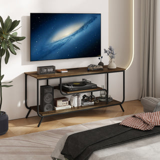 There Are Installation Videos And Scene Videos. TV Socket And LED Light - TV Stand TV Up To 55  Small Unit Modern TV Console Suitable For Living Room And Bedroom, Light Grey