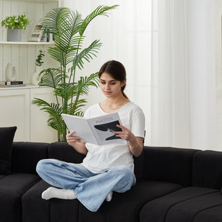 Chenille Curved Sectional Sofa With 4 Pillows,Curved Symmetrical Modular Semi Circular Sofa Sectional For Bedroom, Living Room, Office For Leisure Or Nap, Reading Room, And Lobby