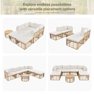 Outdoor Rattan Sectional Sofa Set (7 Pieces)