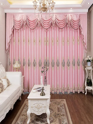 Luxury Embroidered European Curtains, 2 Panels